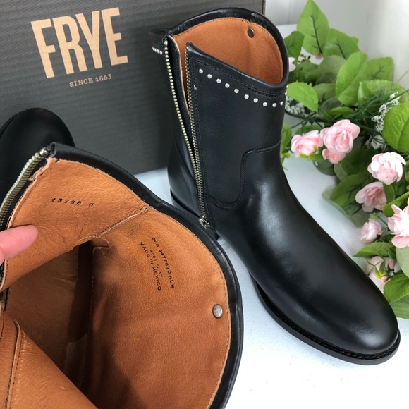 Frye Melissa stud short black boots size 6.5 B - Picture 7 of 8